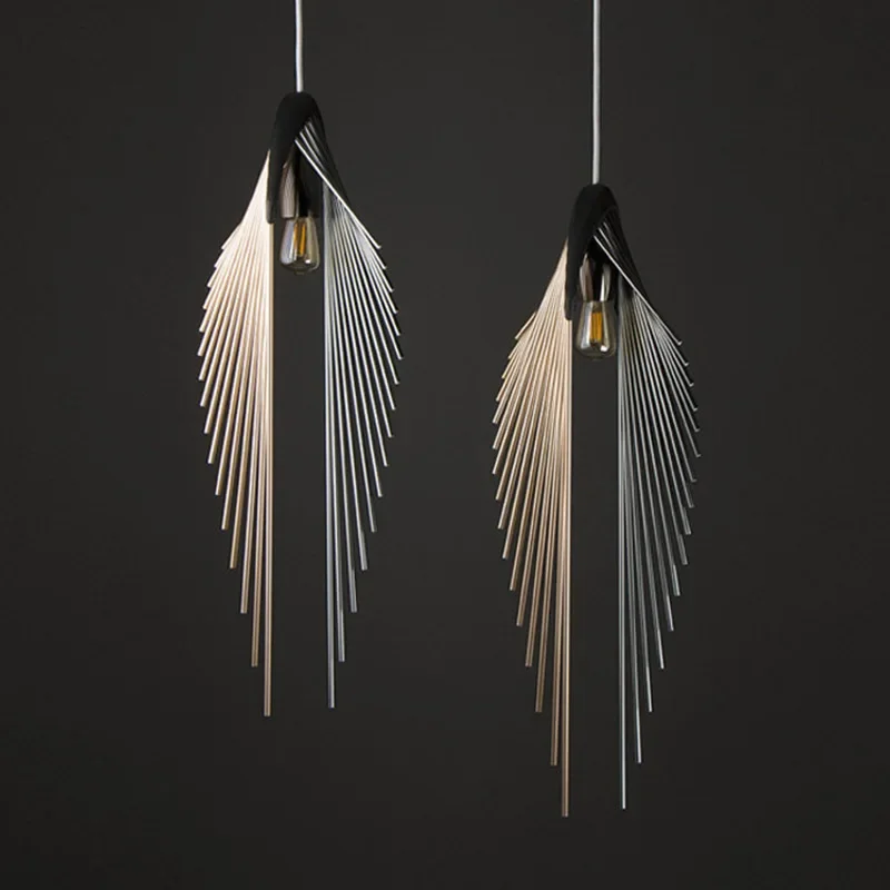 Home Decoration Salon Chandeliers Lustre Modern Nordic Metal Special-shaped Single Head Led Lights Dining Room Living Lighting