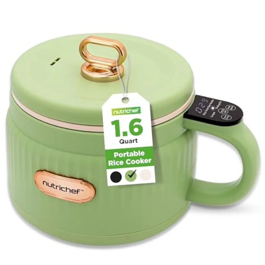 

1.6 QT Portable Electric Rice Cooker and Lunch Maker Multi-Functional and Non-Stick Ceramic Coating Digital Control Panel 6 Coo