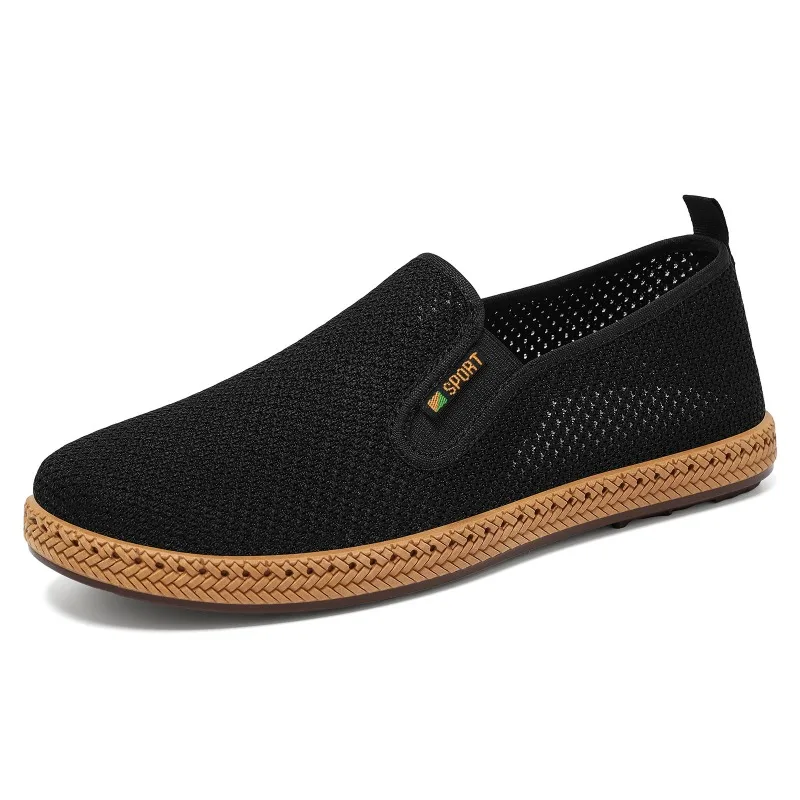 Men's Old Beijing Style Slip-On Walking Shoes Breathable Lightweight Non-Slip Memory Foam Comfort Flats Dad Elderly Wide Feet