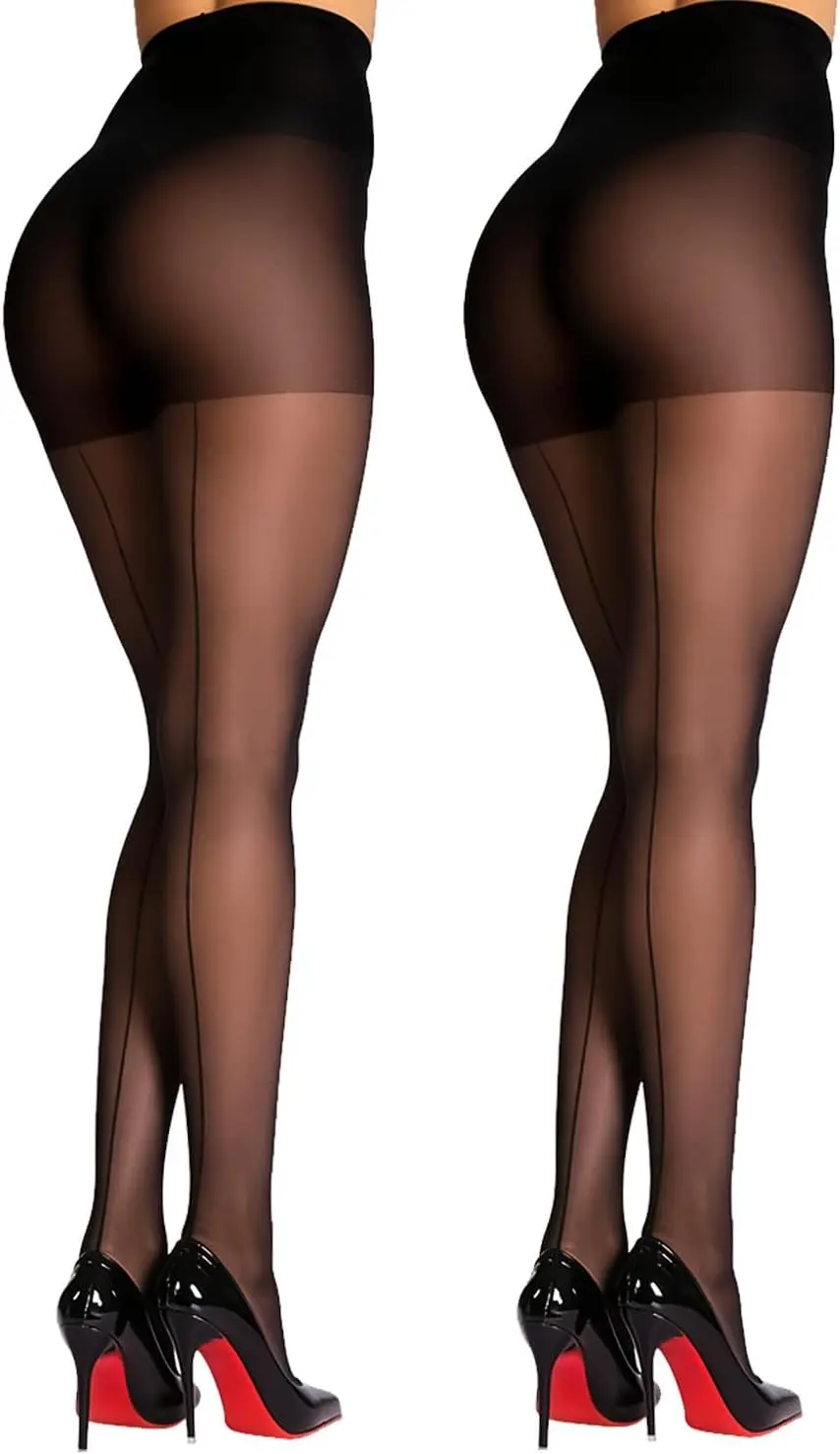 

1 пара винтажных колготок 20D с утягивающим эффектом для женщин, с узором, на кубинском каблуке, 2 пары