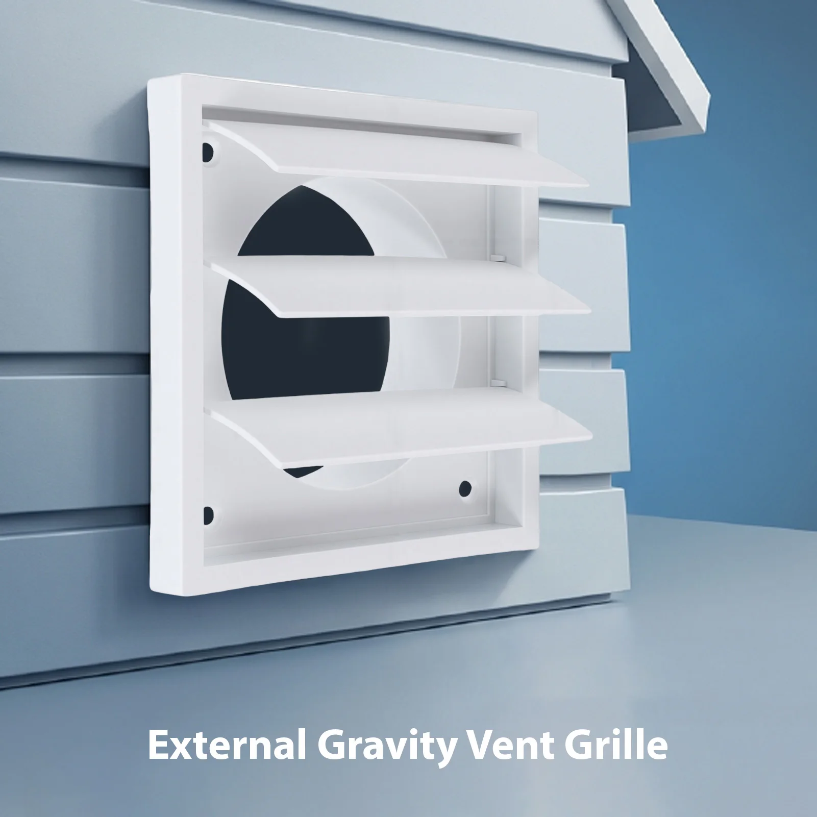 External Gravity Vent Cover Wall Mounted Self-Closing Louver Vent Grille Blocks Birds Unwanted Small Animals for Extractor Fans