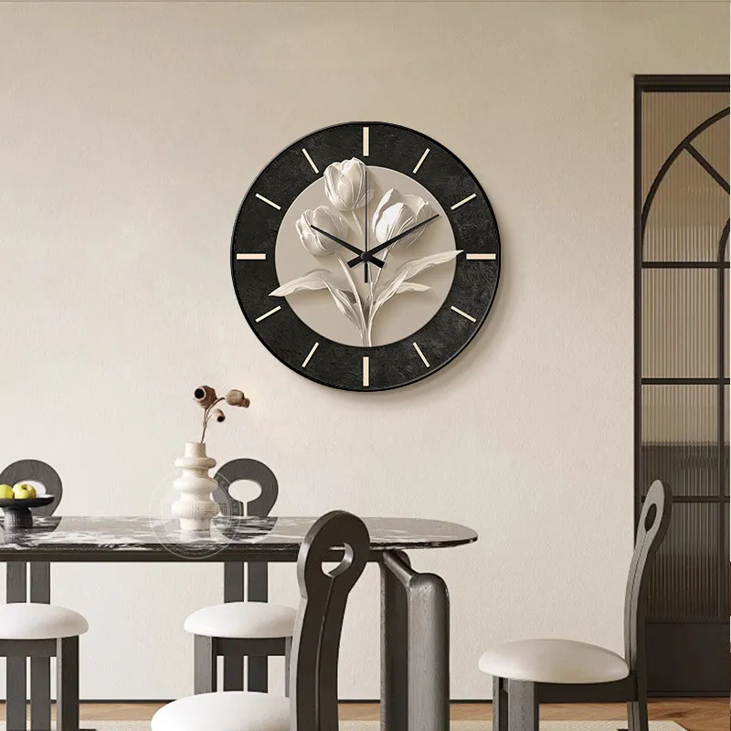 Round Modern Wall Clocks Living Room Restaurant Design Fashion Creative Clock Wall Bedrooms Horloge Murale Ornaments Home Decor