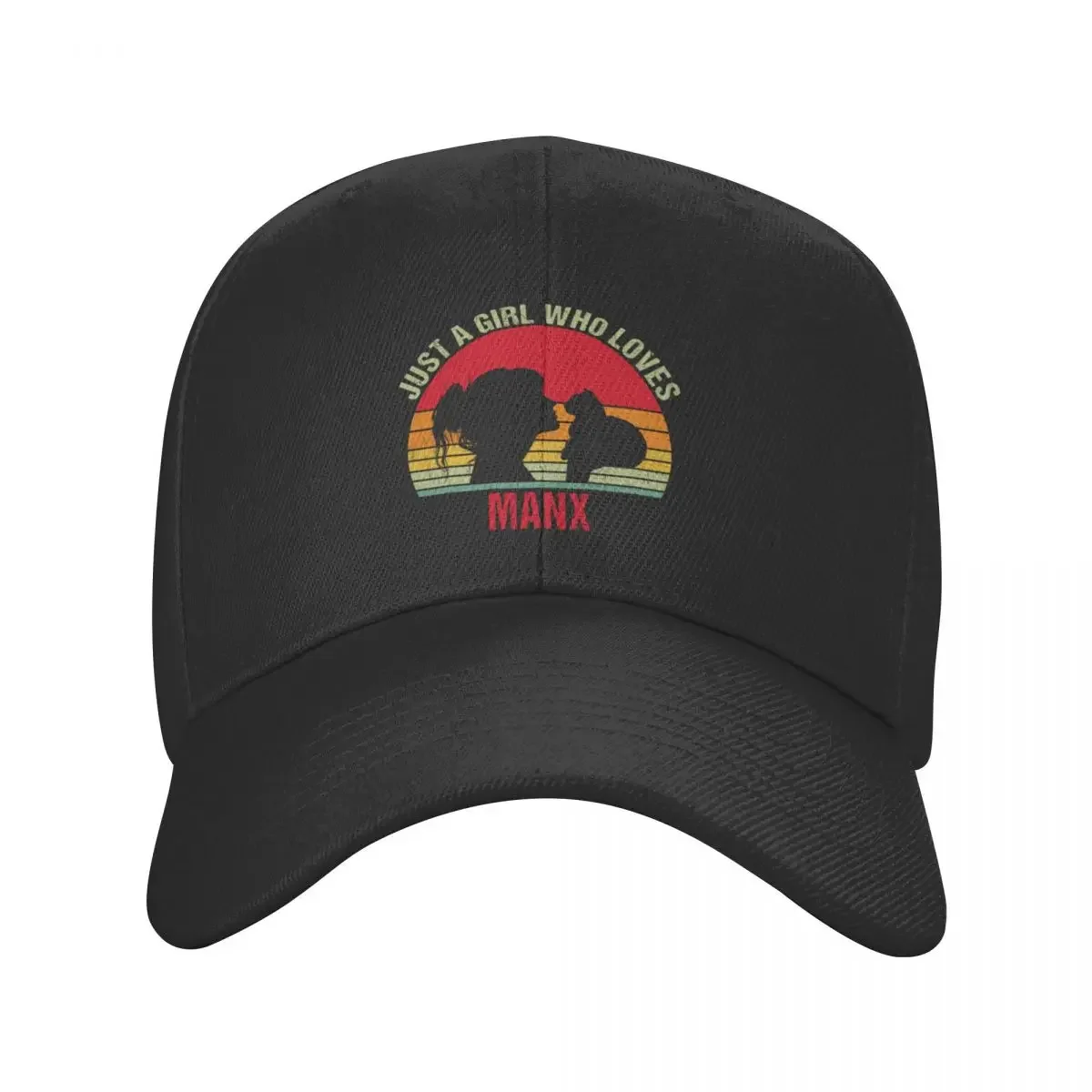 funny Manx Cat Lover Quote, Just A Girl Who Loves Manx, Cool gift for girl who loves Manx Baseball Cap