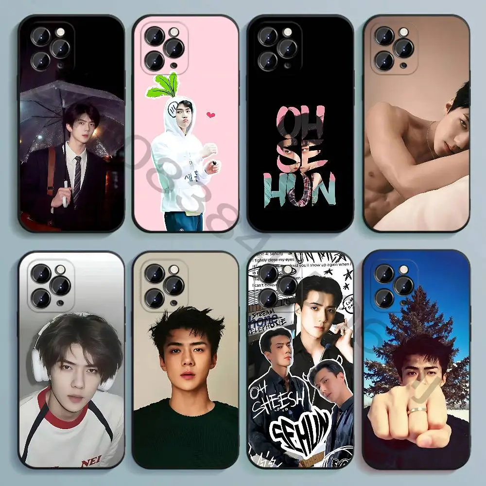 s-sehun Black Soft TPU Case For iPhone 17 16 15 14 13 12 11 Pro Max Plus E Mini Silicone Phone Cover