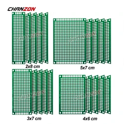 양면 PCB 보드 (2X8 3X7 4X6 5X7) 주석 도금 FR4 프로토 타입 키트, 인쇄 범용 회로 퍼프보드, DIY 납땜용, 20 개