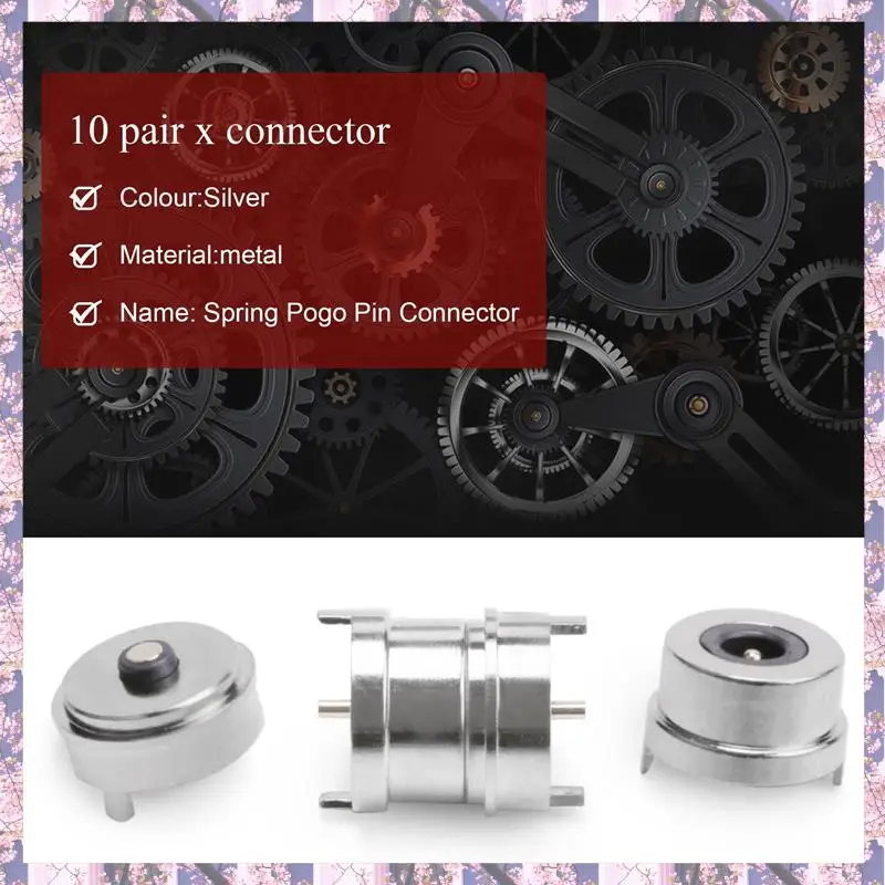 Retail 40X Magnet Spring-Loaded Pogo Pin Connector Single Spring Pin 2 Poles Charge Power Male Female Probe Solder Wire And PCB