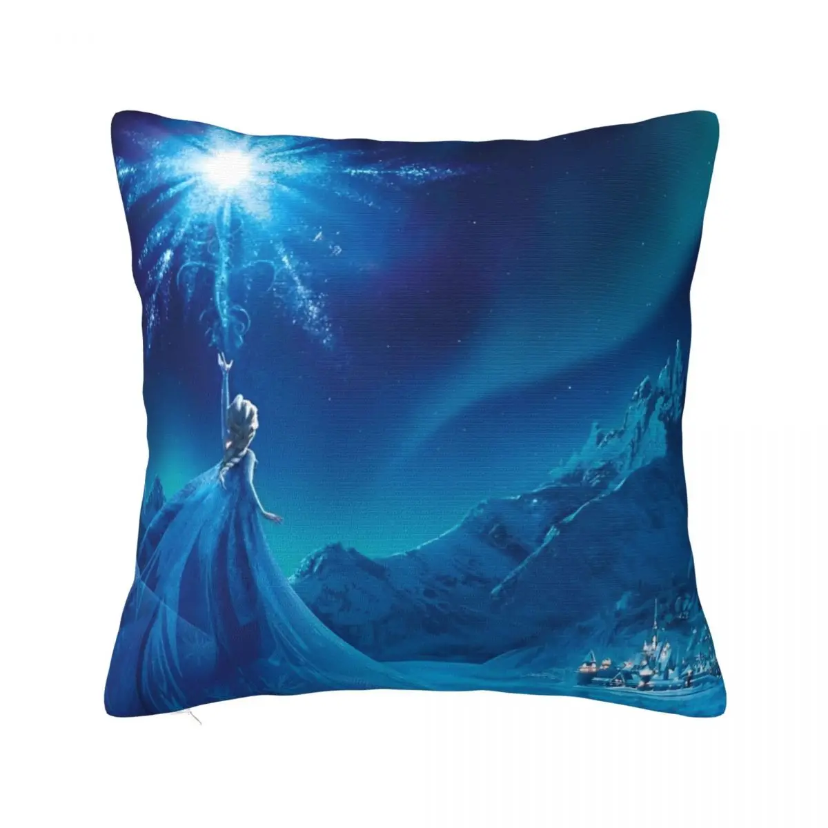 

Frozen Elsa Princess Cartoon Pillowcase Printed Polyester Cushion Cover Gift Throw Pillow Case Cover Home Zippered 45cm