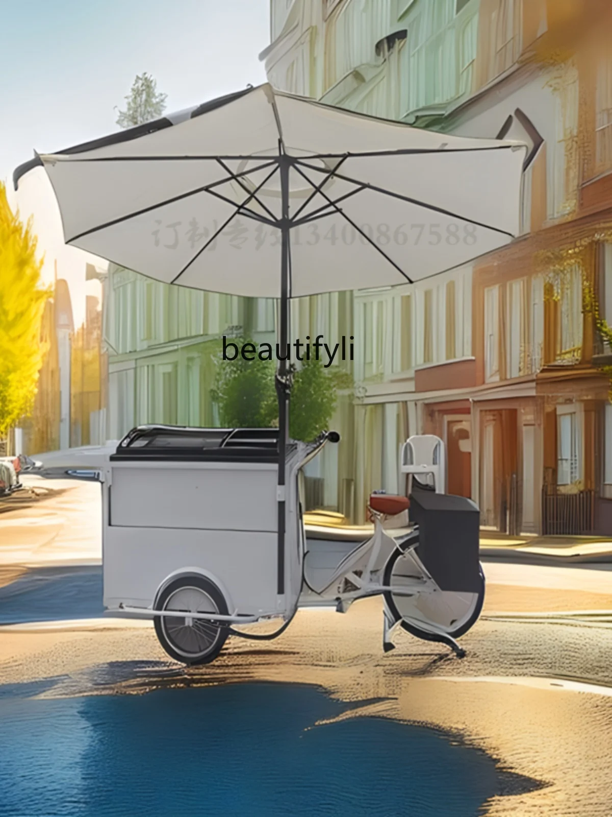 Three-wheeled stall truck multi-functional movable night market ice cream commercial special dining car