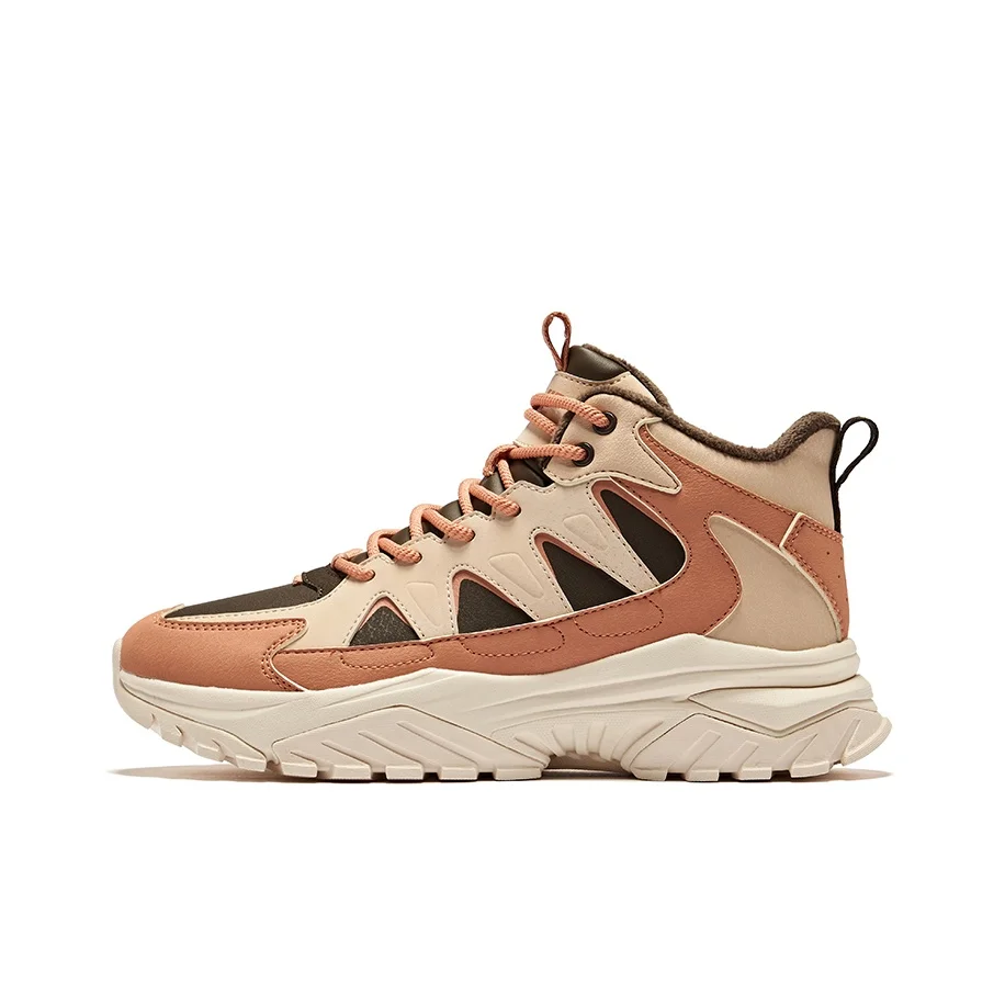 Erke Fiery Wild 2 Slip Resistant Thermal High top Casual Shoes Women's Dark Sandalwood Coral Orange 52124421067-803