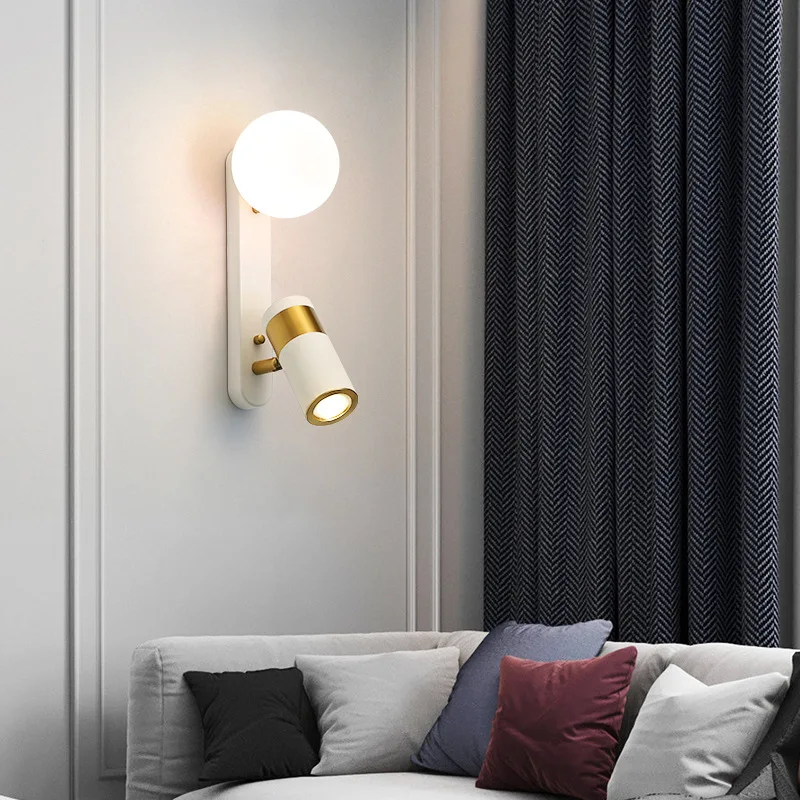 

Nordic modern minimalist bedside bedroom wall lamp aisle living room hotel balcony creative modern reading rotating wall lamp