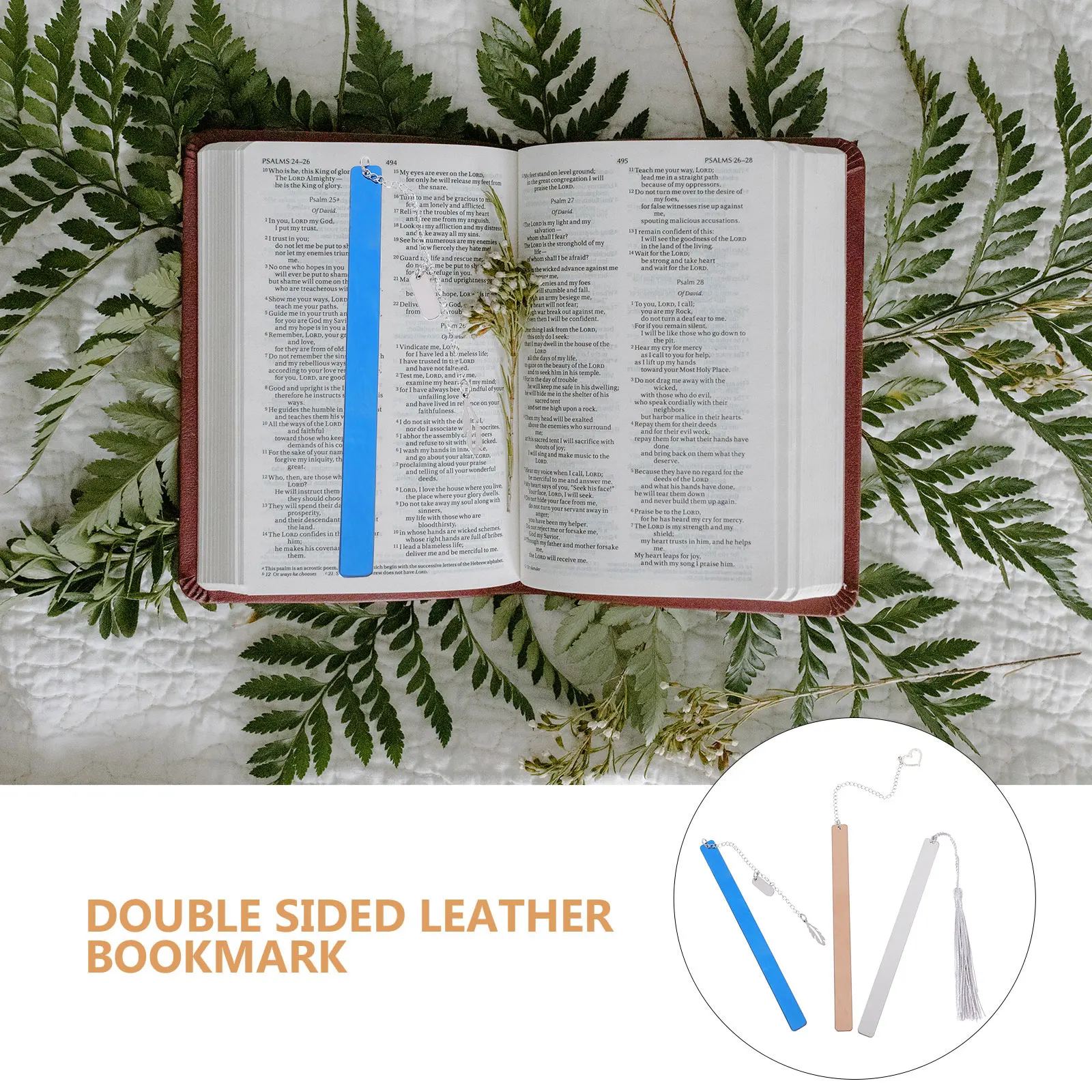 

3pcs Stainless Steel Bookmarks Double Sided Waterproof Tear Resistant Notepad Page Marker Retro Book Marks Bible Page