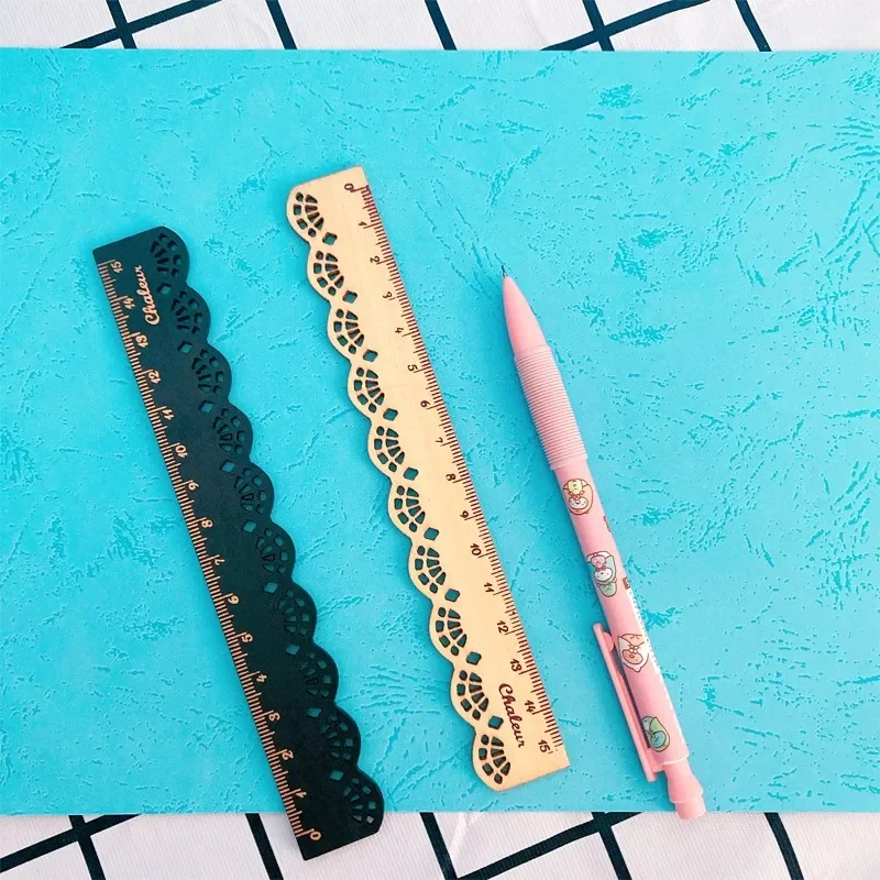 1pcs/lot Design Wood Ruler Bookmark 15 CM Straight Ruler Measuring Straight Ruler Office School Supplies NEW Vintage Lace ruler