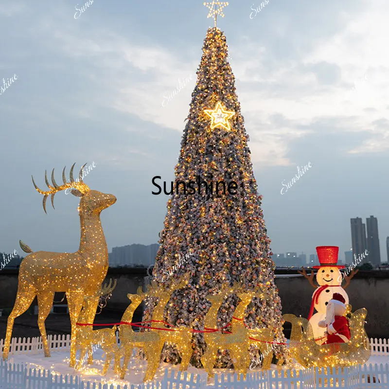 Large Christmas tree 3/5/6/7/8/10 shopping mall hotel square decoration scene glow