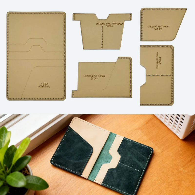 YOMDID 5 Stück Vorlage zur Herstellung von Geldbörsen, DIY-Passhülle, Ticket- und Ausweishalter, Doppelkarten-Aufbewahrungstasche, Herstellung von Kraftpapier-Vorlage