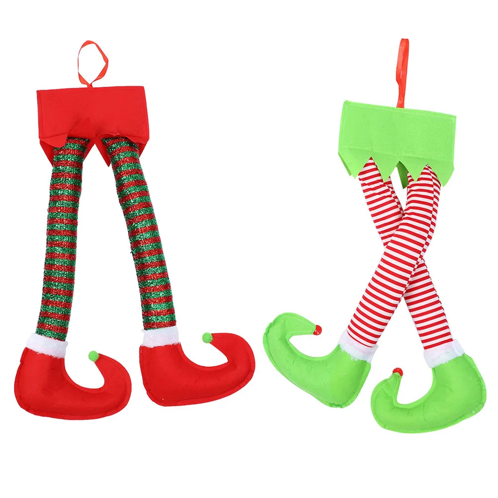 

2Pcs Christmas Hanging Legs Ornaments Santa Claus Xmas Tree Decorations Holiday Festival Decor Home Accent Leg