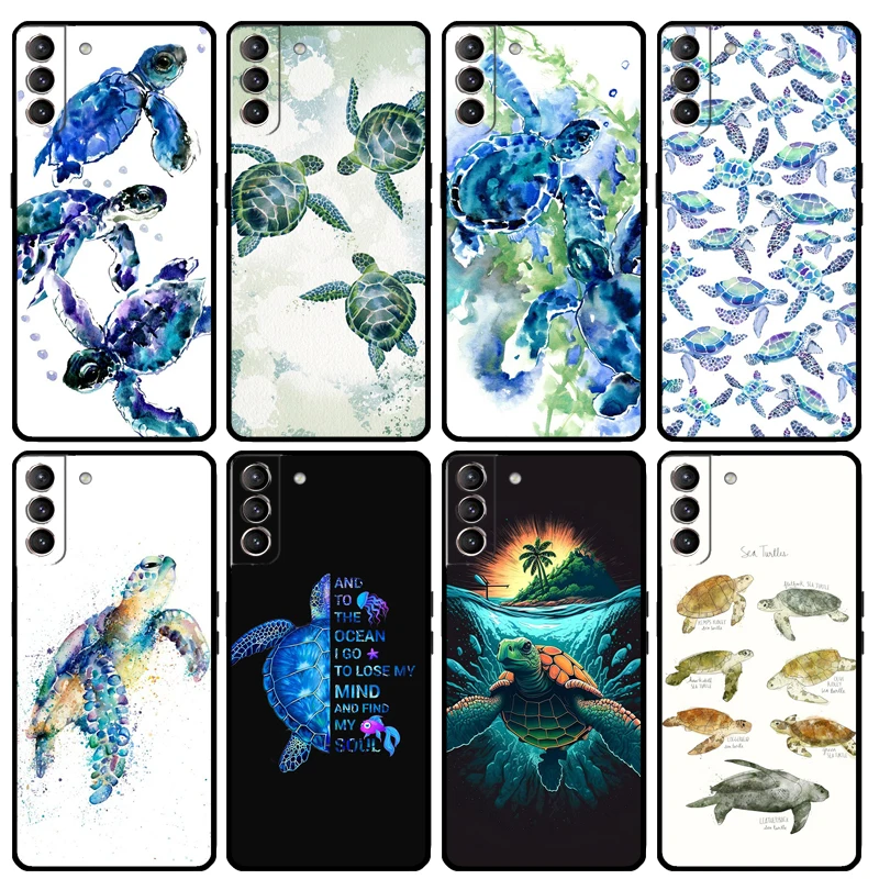 Sea Turtles Case For Samsung Galaxy S23 S22 Ultra S20 S21 FE S8 S9 S10 Plus Note 10 20 Ultra Back Cover