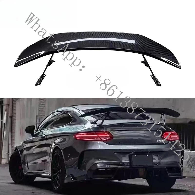 

Настоящий карбоновый задний спойлер для C-класса W205 C63, спойлер на крышку багажника, аэродинамический спойлер, совместимый с [модель/комплектацией]