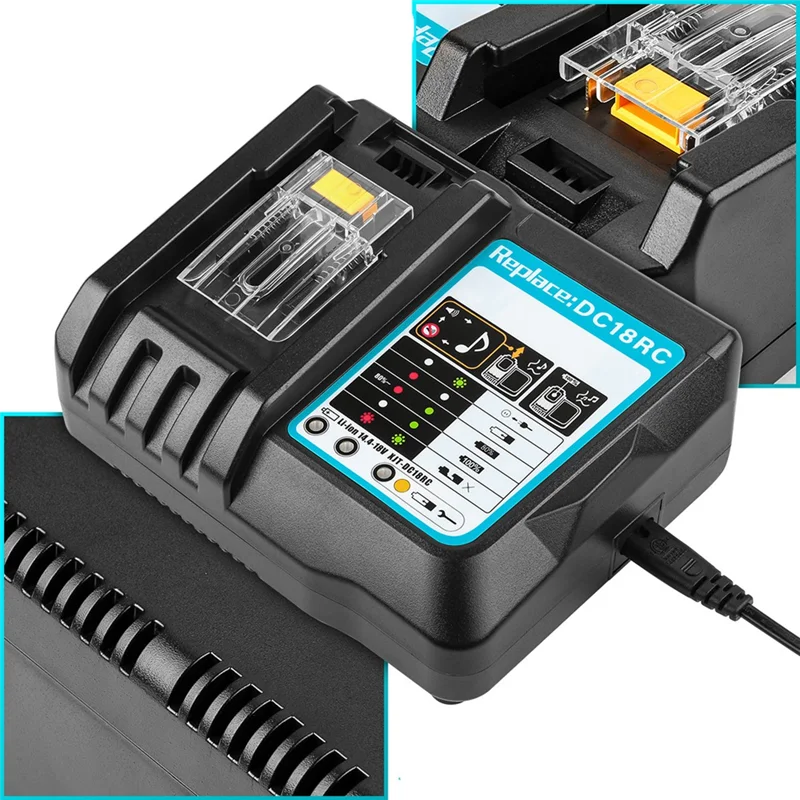 Carregador de bateria com display LED, ferramenta elétrica, plugue UE, 14.4V, 18V, 6AH, Makita DC18RC, BL1830, Bl1430, BL1860, BL1890