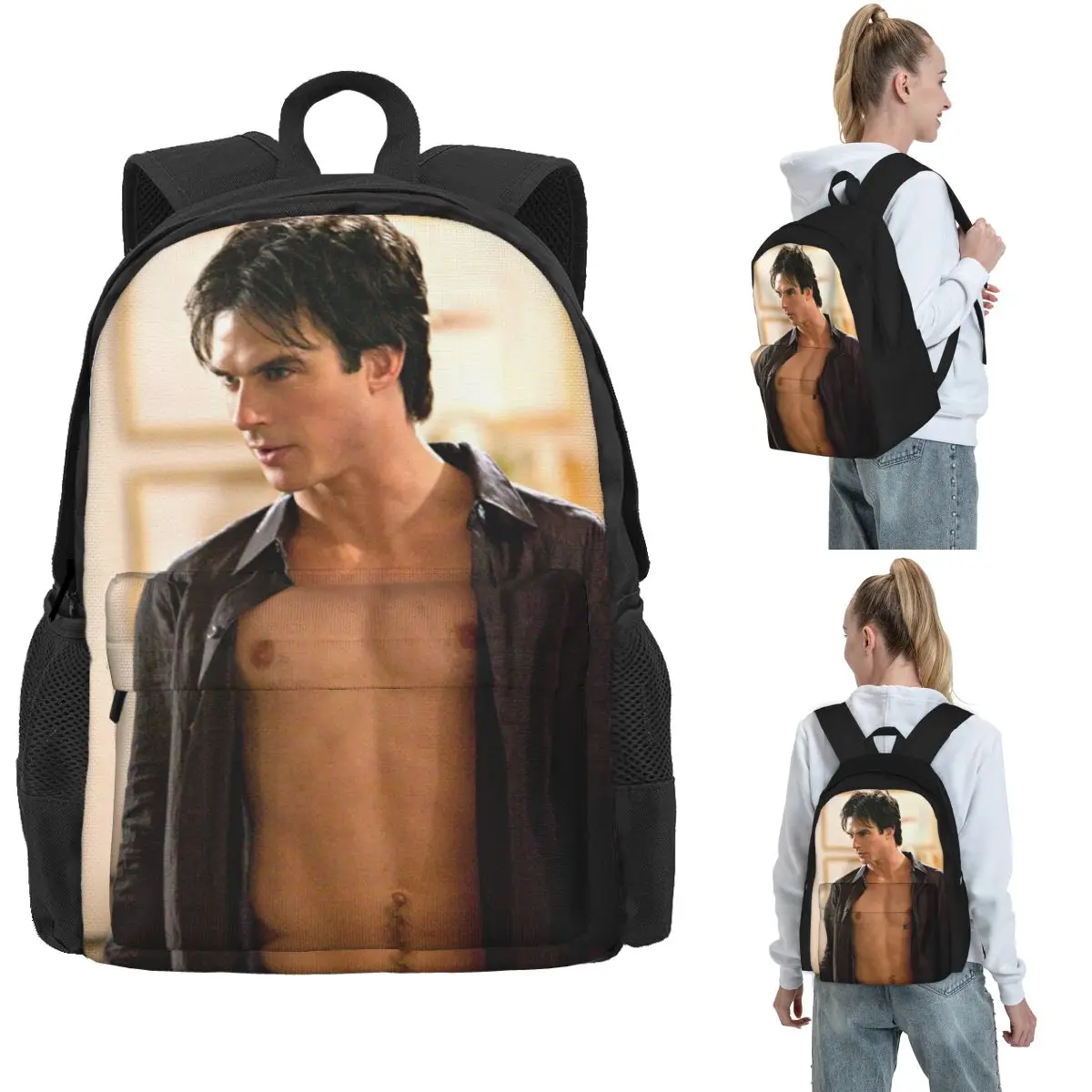 

Hot Damon Scene Backpack Hot Sale Daypack Large Capacity Boys Girls BookBag School Bag Shoulder Bags for Men Women