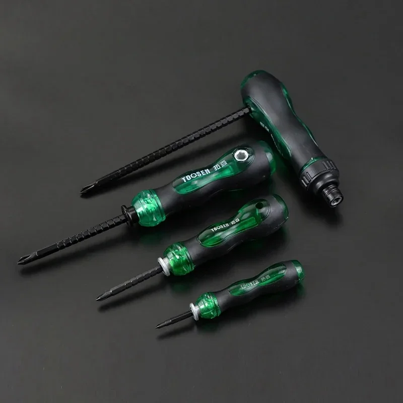 Ratchet Screwdriver Set Dual Use Telescopic Slotted Phillips Double Head Screw Driver Bits Precision Magnetic Screwdrivers