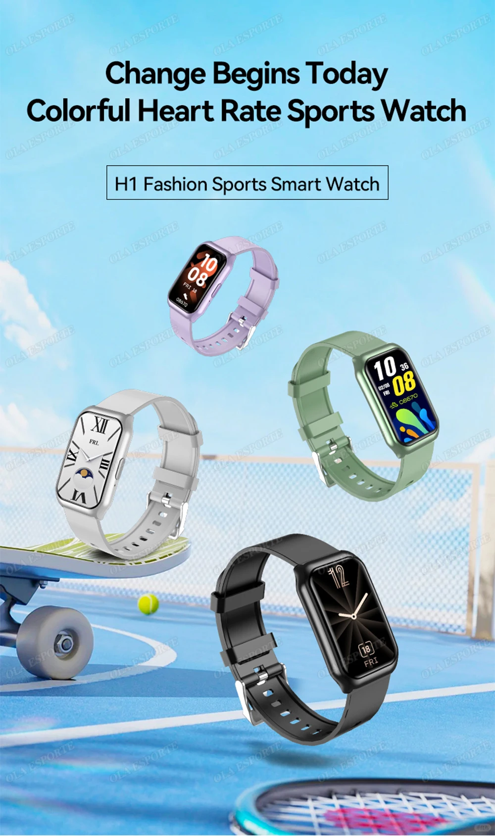 Danoz TechSmart Ola Esporte HT30 smart watch 1.45 inch HD display Bluetooth 5.1 calls heart rate SpO2 sleep tracker