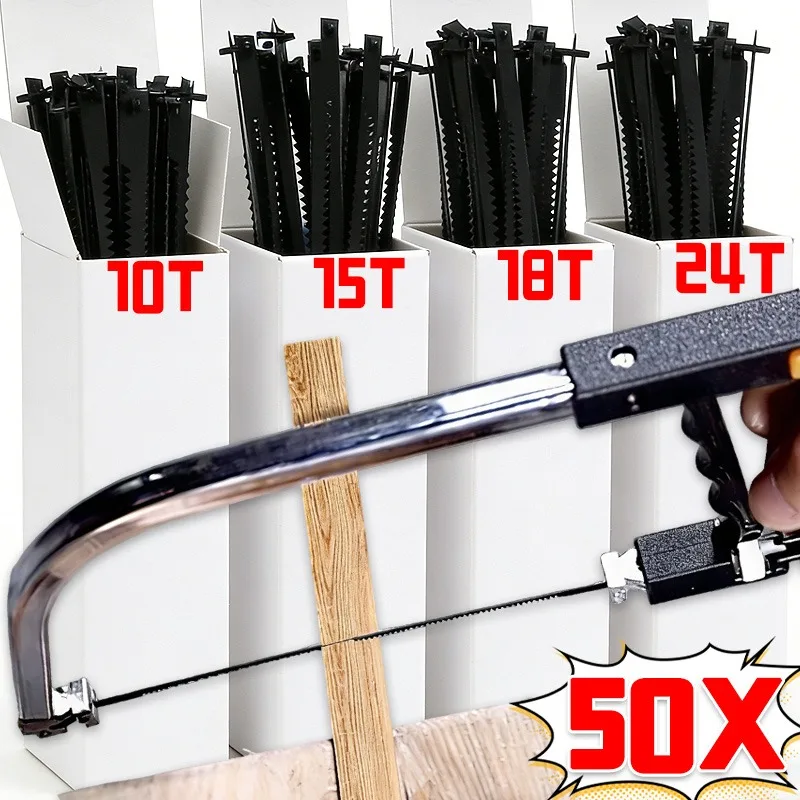 

5/50x пильные полотна, многоцелевые прокрутки из углеродистой стали, ручной инструмент, набор из дерева и пластика, 18 10/15/18/24 зубьев, принадлежности для деревообработки
