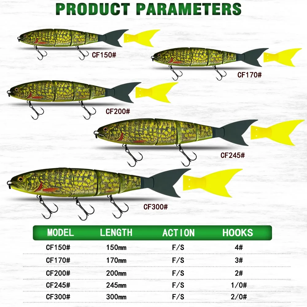 Leurre de type poisson nageur articulé, appât Élflottant et coulant, pour bar