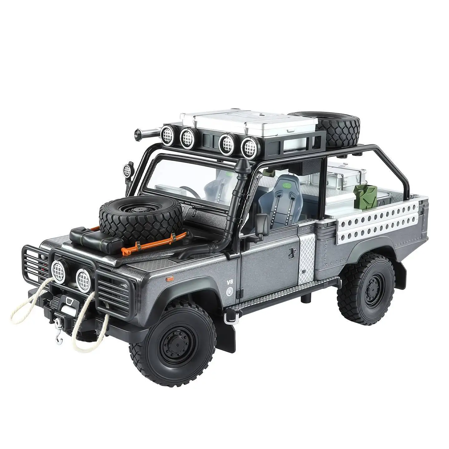 1/24 Land Rangeed Defender 110 camioneta de aleación modelo de coche Diecast vehículos todoterreno modelo de coche sonido luz tirar hacia atrás niños juguete para regalo