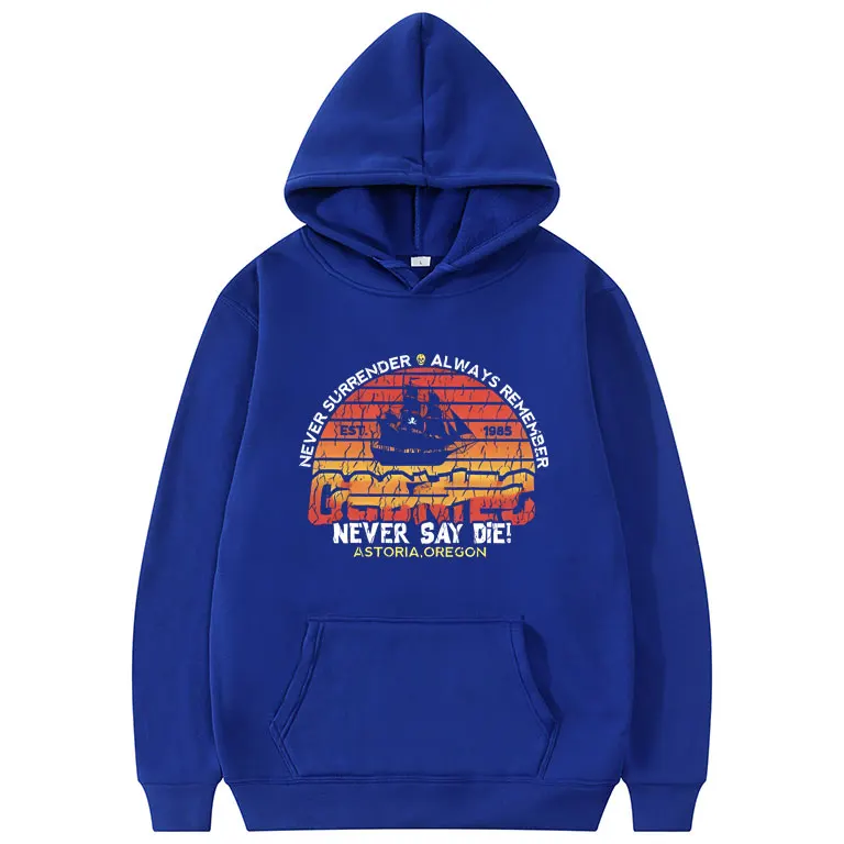 Funny Movie The Goonies Never Say Die Skeleton Graphic Hoodie Men Women Oversized Pullover Hoodies Male Fleece Cotton Tracksuit