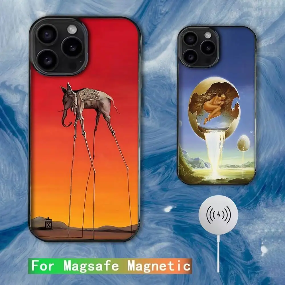 

S-Salvador D-Dali Art Phone Case For iPhone 16e,16,15,14,13,12,11,Plus,Pro,Max,Mini Magsafe Magnetic Wireless Charging