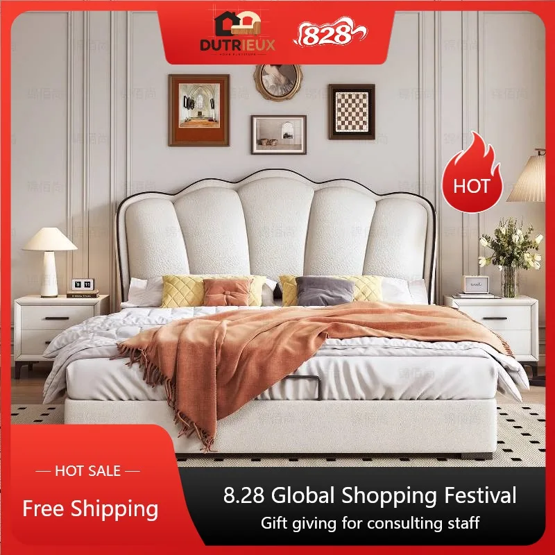 Design Air Double Bed Mattress Upholstered Single Headboards Double Bed Monster Queen Camas De Dormitorio Furniture