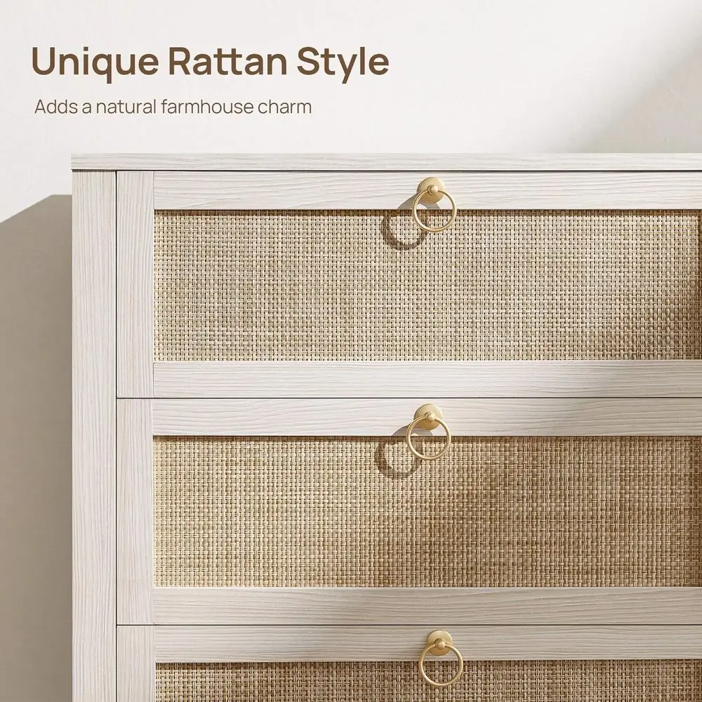 보헤미안 스타일 51 화이트 드레서, 침실, 거실 또는 복도용 대형 수납 공간
