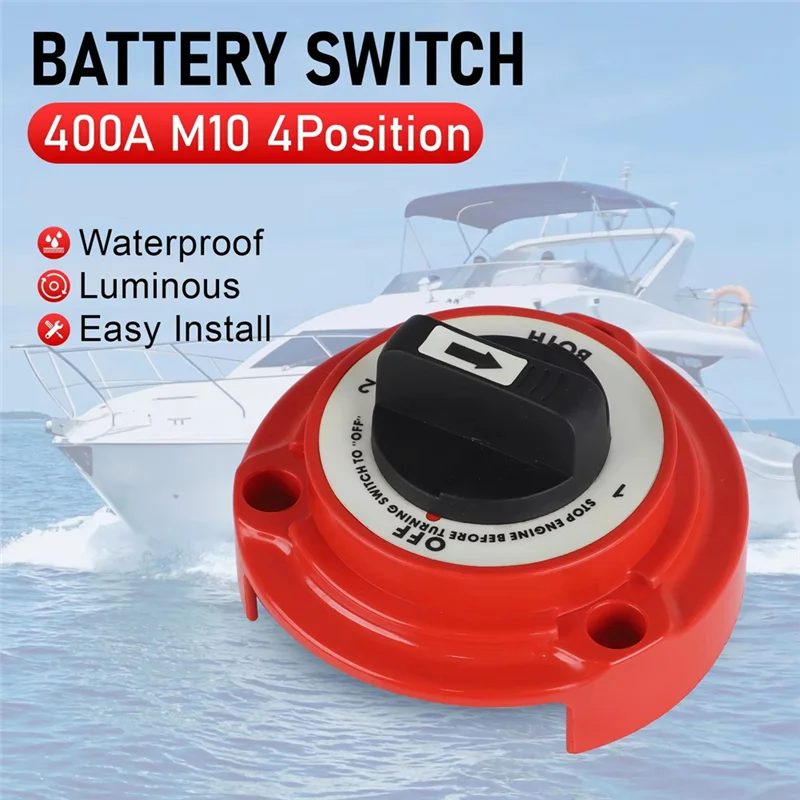 

A99F-Car Dual Battery Selector Switch 4 Position Power Cut Off Battery Isolator For Marine Boat RV Big Truck