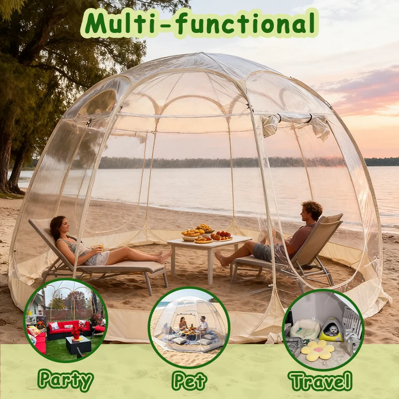 

Large Quick-Set Bubble Tent Portable Outdoor Igloo Extreme Cold Resistant Winter Shelter for Camping And Backyard Use