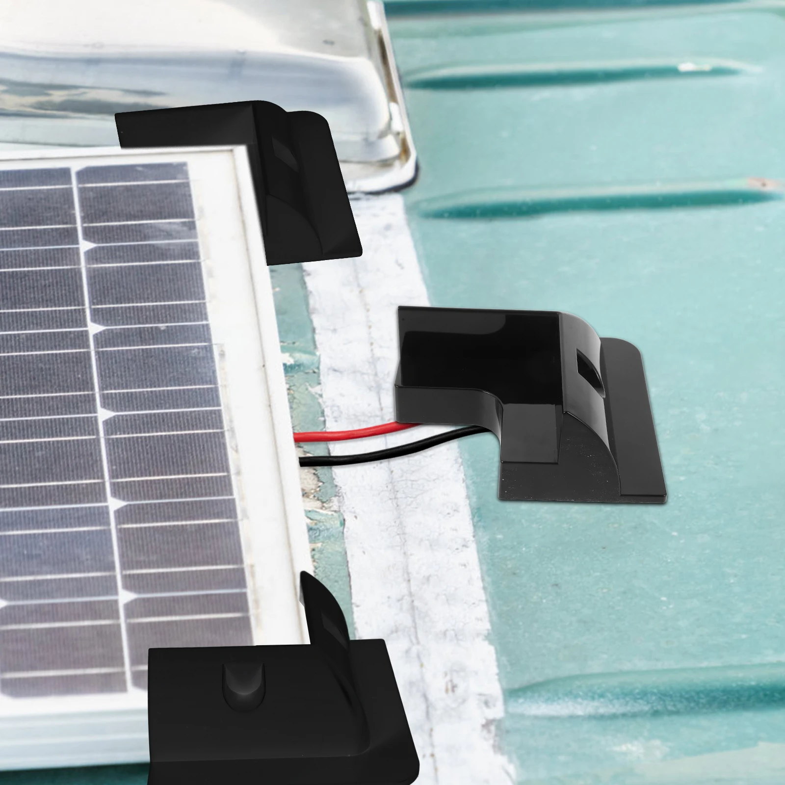 

4pcs Solar Panel Mount Bracket Sturdy Durable Easy Install No Drilling Rv Caravan Camper Flat Roof Support Bracket For Solar