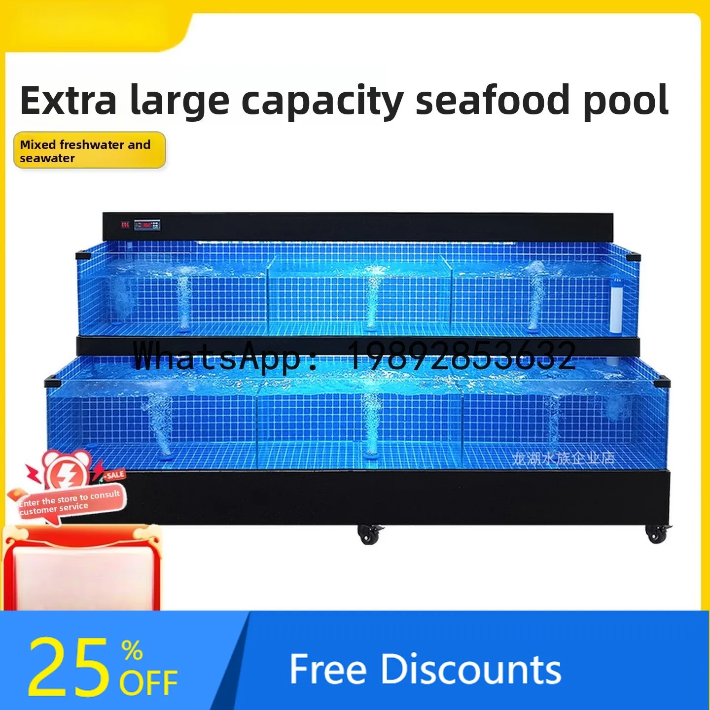 CZ Mobile Seafood Pool Commercial Integrated Restaurant  Seafood Fish Tank Aquatic Products Store Supermarket Seafood Tank