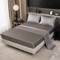 Fitted Bedsheet Satin Silk Soft Cooling Bed Sheet Height 35cm Pillow case Single Double Queen Super King