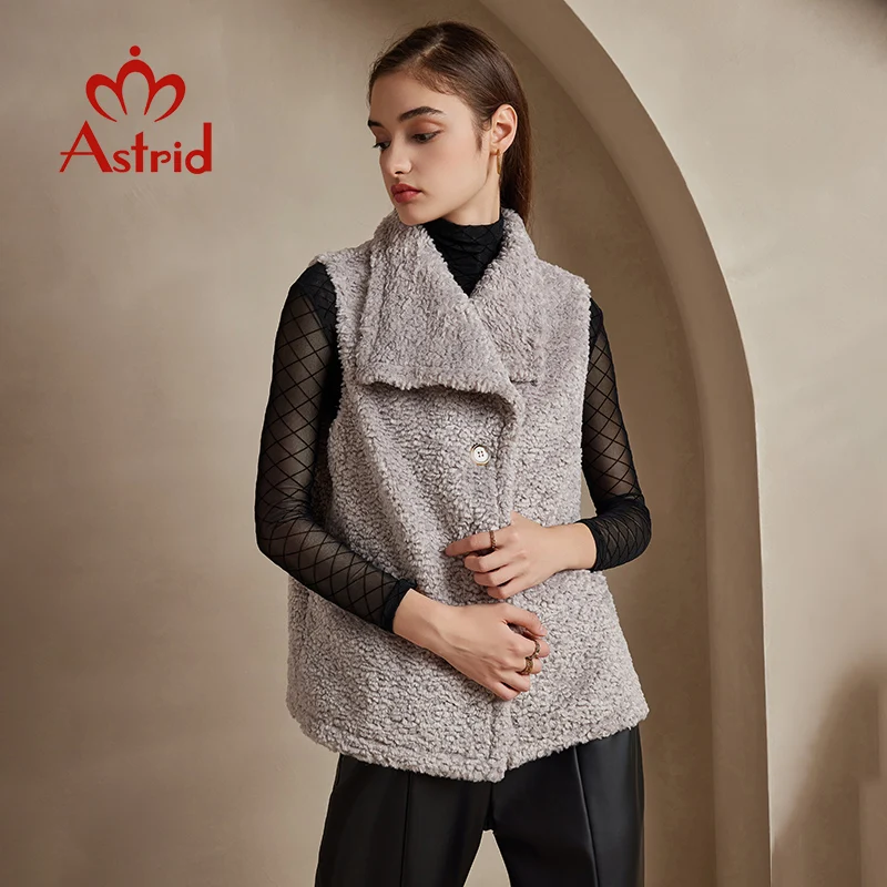 Astrid Gilet da donna Teddy Cappotto Gilet senza maniche Cappotto in pelliccia di pile solido Elegante femminile spesso caldo Parka casual Trend