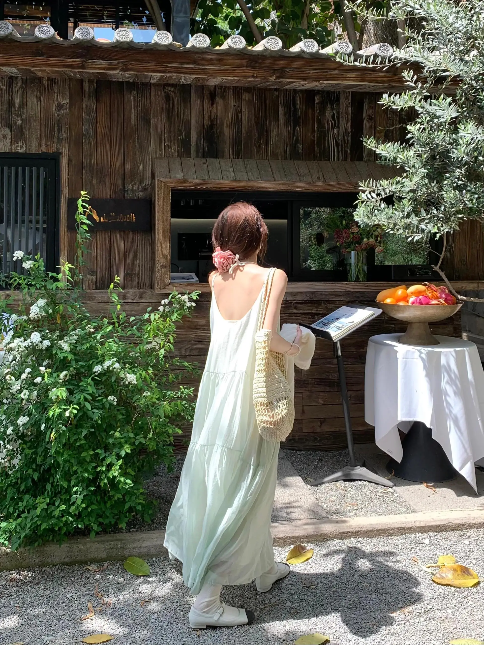 กระโปรงยาวทรงเอ รุ่น Mint een ter Dr Beach Vaion สำหรับผู้หญิง สไตล์หรูหราสำหรับฤดูร้อน เอวหลวม ไม่มีซิป