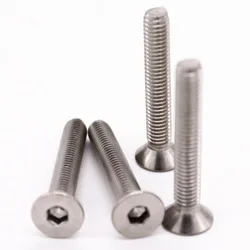10pcs UNC 1/4-20 US Coarse Thread 304 A2-70 Stainless Steel Hex Hexagon Socket Flat Countersunk Head Screw Bolt