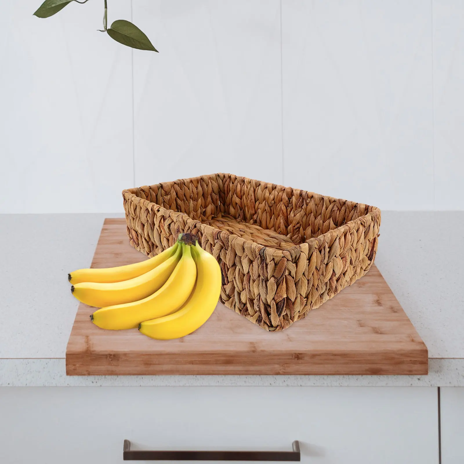 

Handwoven Seagrass Storage Basket Natural Wicker Desktop Organizer Multifunctional Sundries Storage Bin for Home Office Kitchen