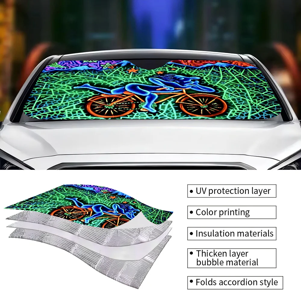 LSD 1943 Albert Hofmann Anime Personalized Windshield Sunshade Car Cover Sun Shade Auto Sun Visor Car-covers Car Protection