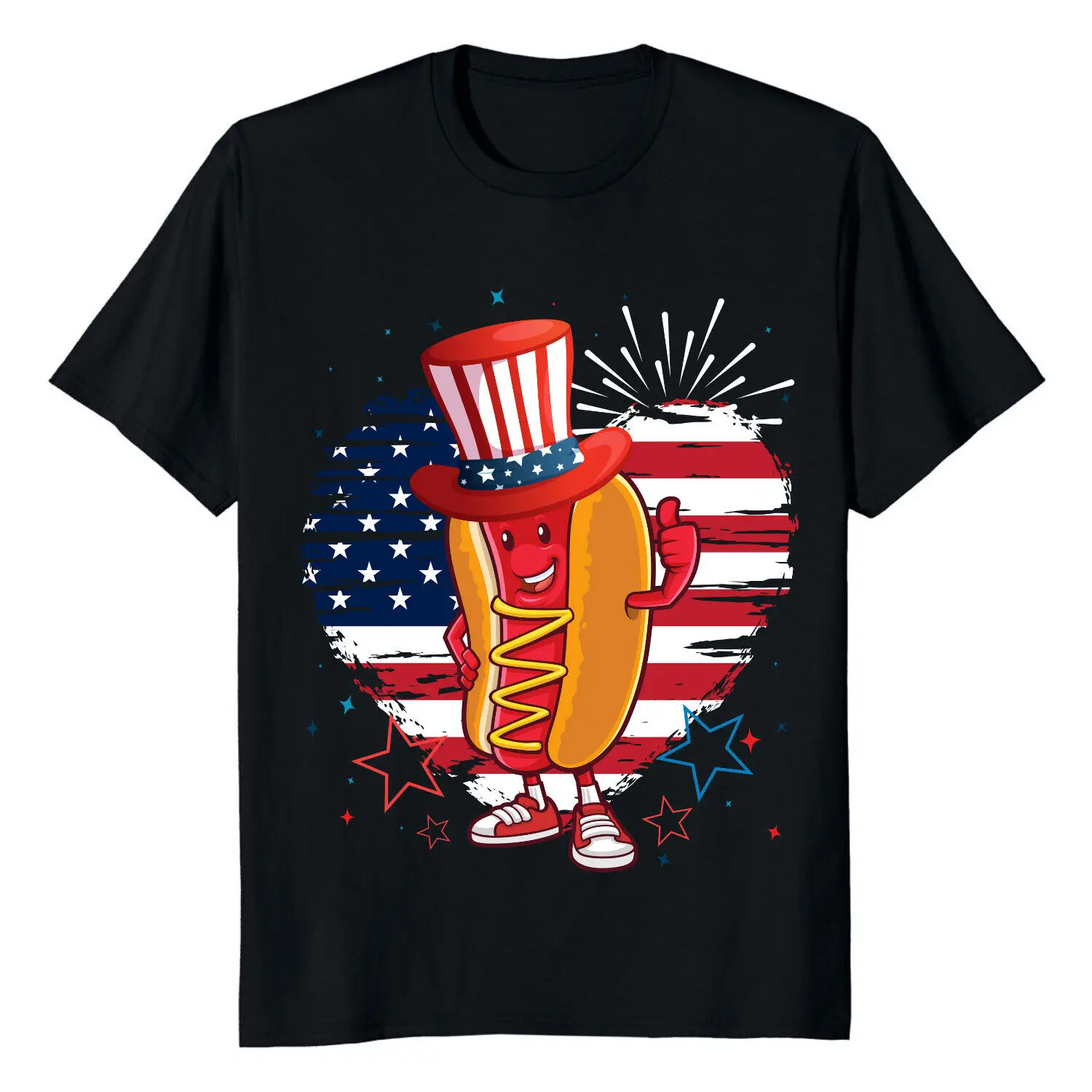 

Funny Hot Dog's 4th Of July Fourth Of July 2021 Patriotic Usa Flag T-Shirt