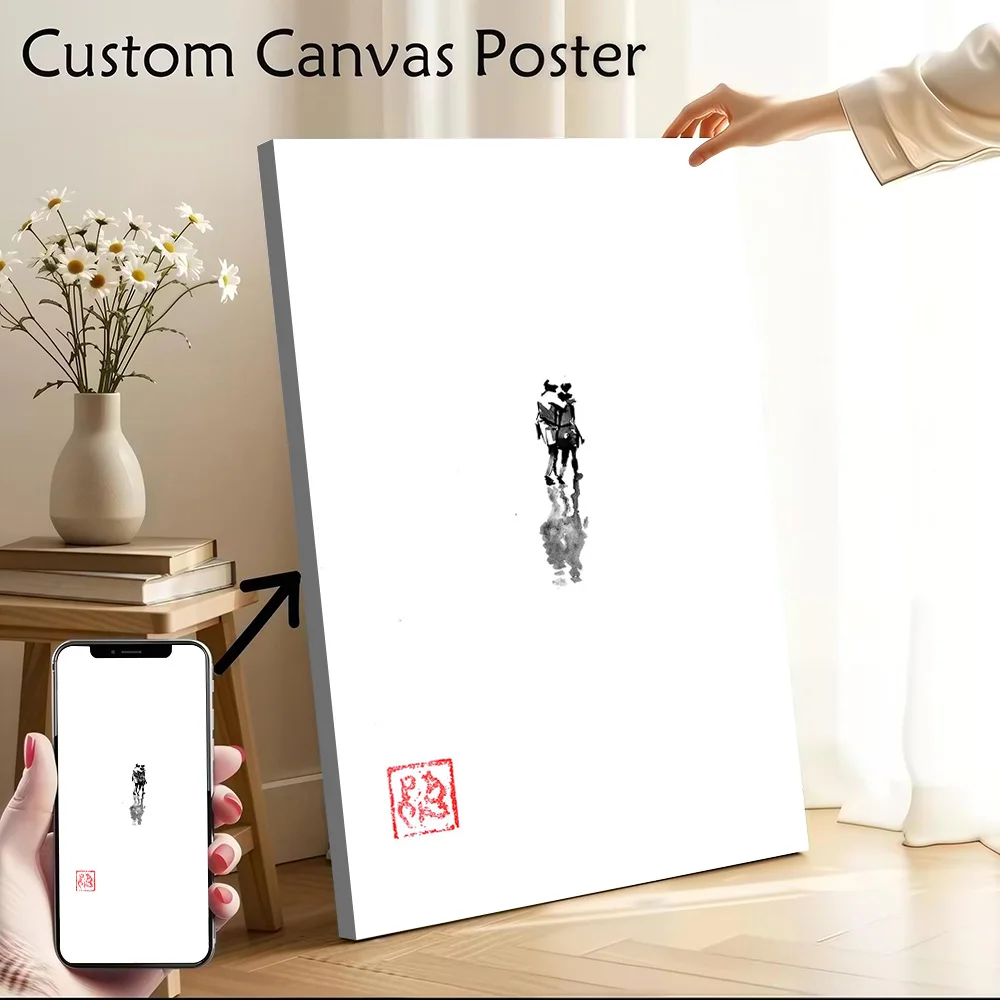 Minimalist Couple Embrace Black and White Poster Customizable Printed Canvas Painting for Pictures Wall Art Room Ornaments Mural