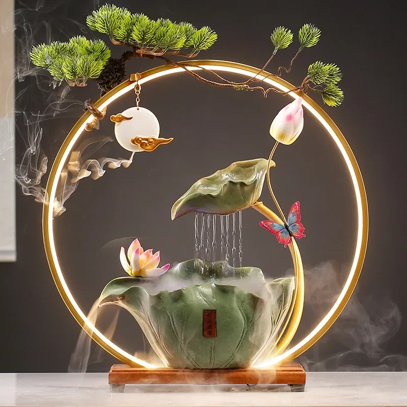 

New Chinese style fortune water circulating water living room office desktop decoration atomized gift home decoration