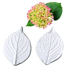 2pcs Hydrangea Leaf Silicone Molds 3D Fondant Flower Cook Wedding Decoration Baking Sugar Craft Moulds Clay Petal DIY Cake M2976