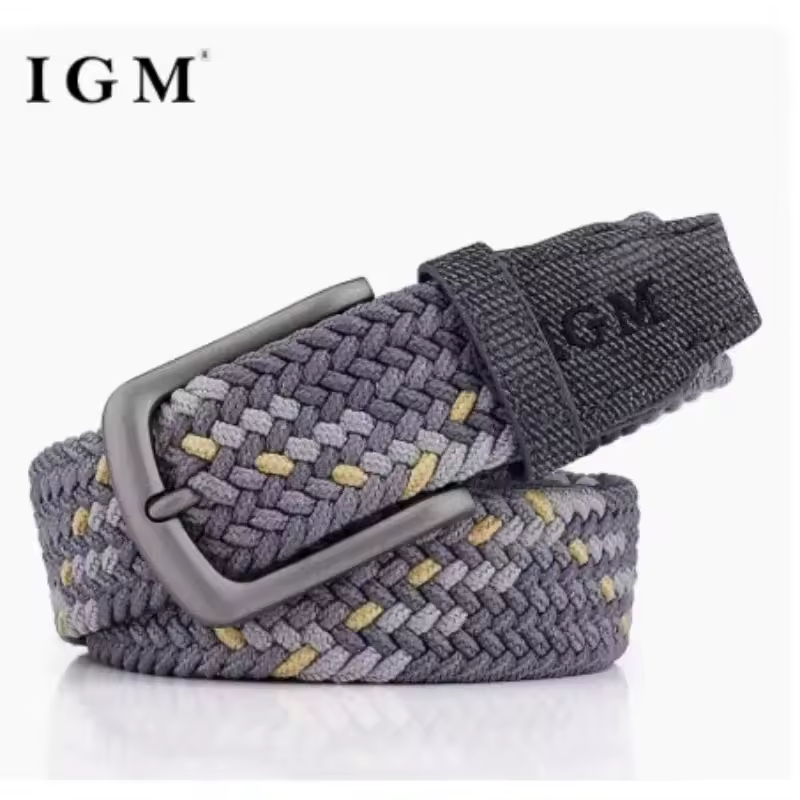 Herrengürtel aus Segeltuch, gewebter Gürtel, jeder elastischer Stretchgürtel für Jungen, junge, vielseitige Hosen, Jeans, modischer Gürtel mit Nadelknöpfen