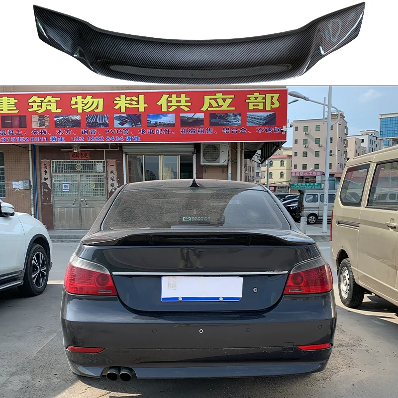 

For BMW 5 Series E60 M5 Carbon Fiber Spoiler 2004 2005 2006 2007 2008 2009 Rear Trunk Wing Lip Spoiler Decoration Car Styling