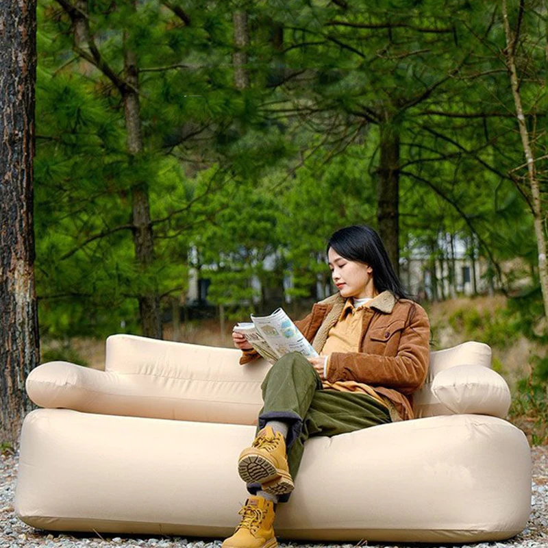 Ultra-thin Lightweight Foldable Portable Modern Outdoor Travel Automatic Inflatable Sofa Ergonomic Design PVC/ABC Material