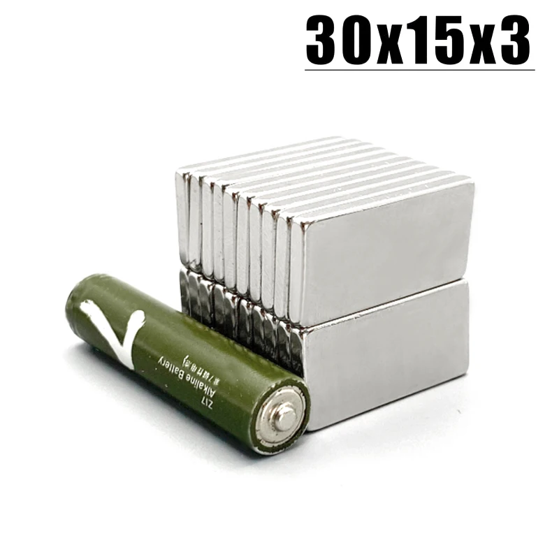 5/10/15/20Pcs 30x15x3 Neodymium Magnet 30mm x 15mm x 3mm N35 NdFeB Block Permanent Magnetic Imanes 30*15*3 Hook Tool